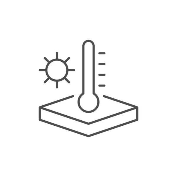 Material temperatura línea contorno icono — Archivo Imágenes Vectoriales