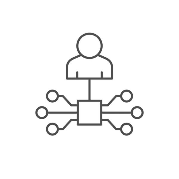 Icono de esquema de línea de aprendizaje automático aislado en blanco — Vector de stock