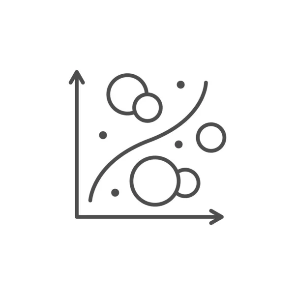 Icono de esquema de línea de ciencia de datos aislado en blanco — Vector de stock