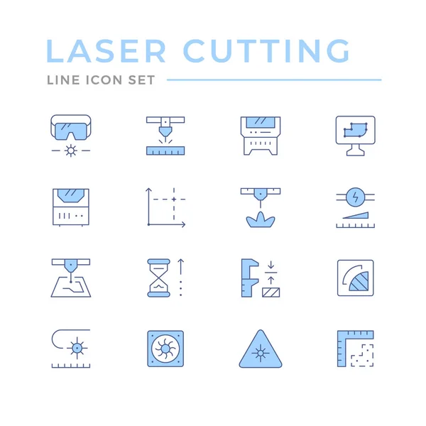 Establecer iconos de línea de corte por láser aislado en blanco — Vector de stock