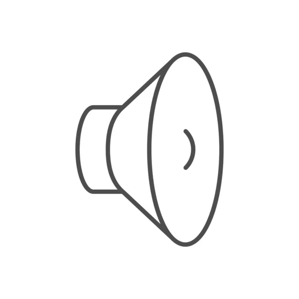 Icône de contour de ligne de haut-parleur acoustique isolé sur blanc — Image vectorielle