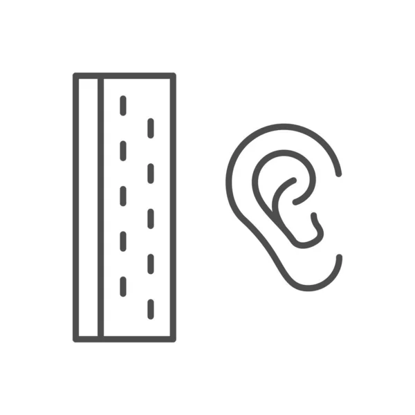 Hangszigetelő vonal vázlatos ikon elszigetelt fehér — Stock Vector