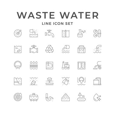 Atık suyun çizgi simgelerini ayarla