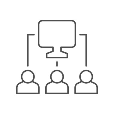 Çevrimiçi buluşma satırı ana hatları simgesi