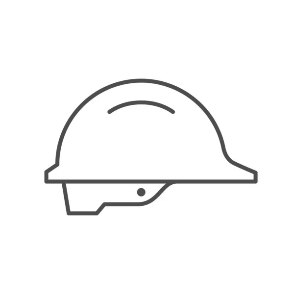 Cappello rigido linea del casco icona contorno — Vettoriale Stock