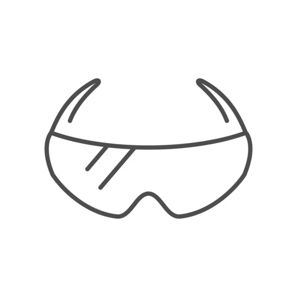 Ícone de contorno de linha de óculos de proteção — Vetor de Stock