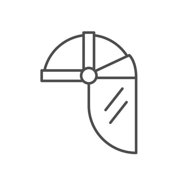 Ícone de contorno de linha de escudo facial —  Vetores de Stock