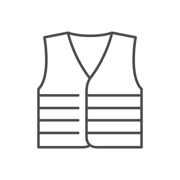 Conjunto de línea de chaleco de seguridad icono — Vector de stock