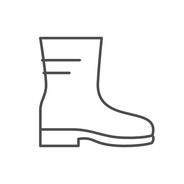 Rubber boot line outline icon — Stock Vector