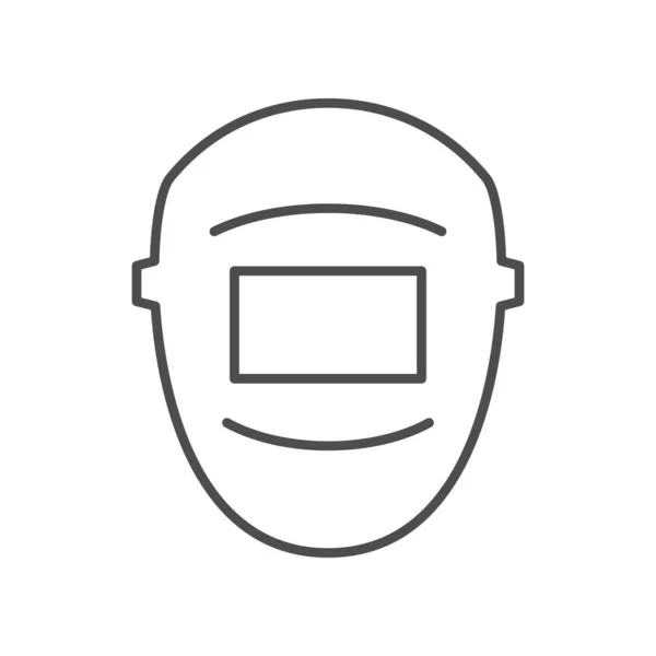 Піктограма контуру лінії зварювання маски — стоковий вектор