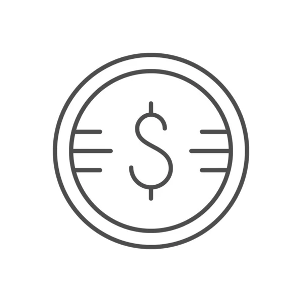 Icône de contour de ligne de financement ou d'argent — Image vectorielle
