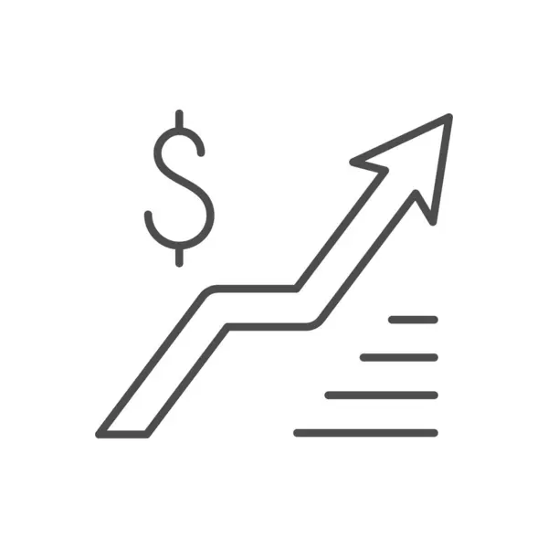 Linha de crescimento do dinheiro ícone esboço — Vetor de Stock