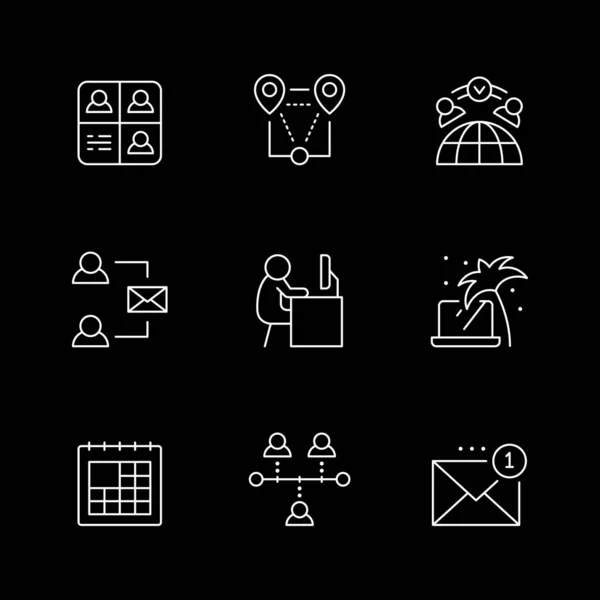 Set line icons of remote work — Stock Vector