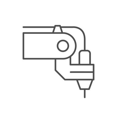 Robotik ekipman çizgisi ana hatları simgesi