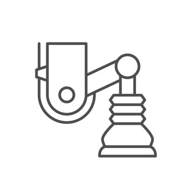 Robotik ekipman çizgisi ana hatları simgesi