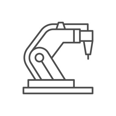Robotik ekipman çizgisi ana hatları simgesi