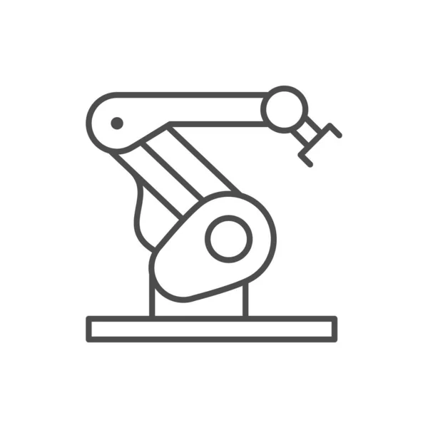 Icono de contorno de línea de brazo robótico — Vector de stock
