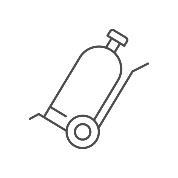 Ícone de linha de cilindro de gás de solda —  Vetores de Stock