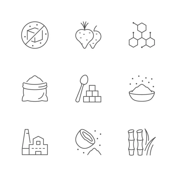 Set line icons of sugar — Stock Vector