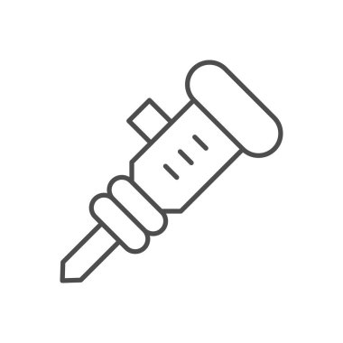 Pnömatik kaya matkabı çizgisi ana hatları simgesi