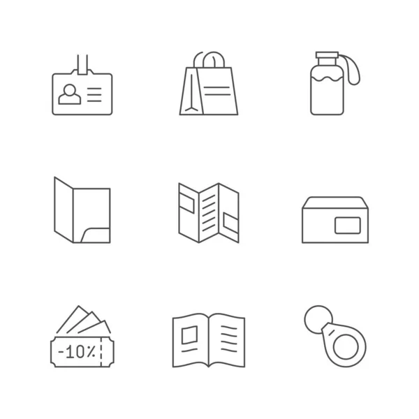 Set line icons of promotional materials — ストックベクタ