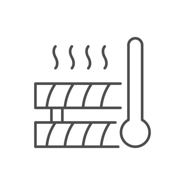 Wood drying line outline icon — Archivo Imágenes Vectoriales