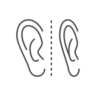Otoplasty prosedür çizgisi ana hatları simgesi