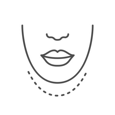 Çene kaldırma çizgisi ana hat simgesi