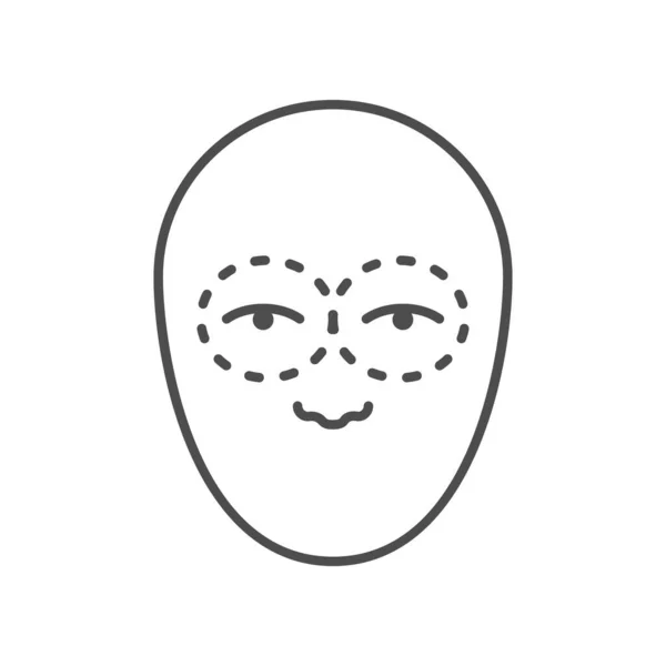 Eye lifting line outline icon — Stockvektor
