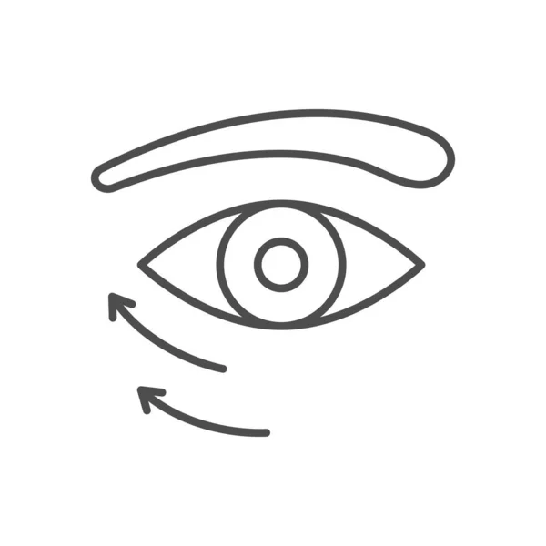 Eye lifting line outline icon — Stock Vector