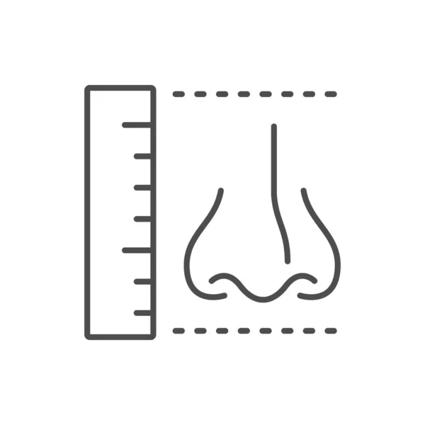 Rinoplastia procedimiento línea esquema icono — Archivo Imágenes Vectoriales