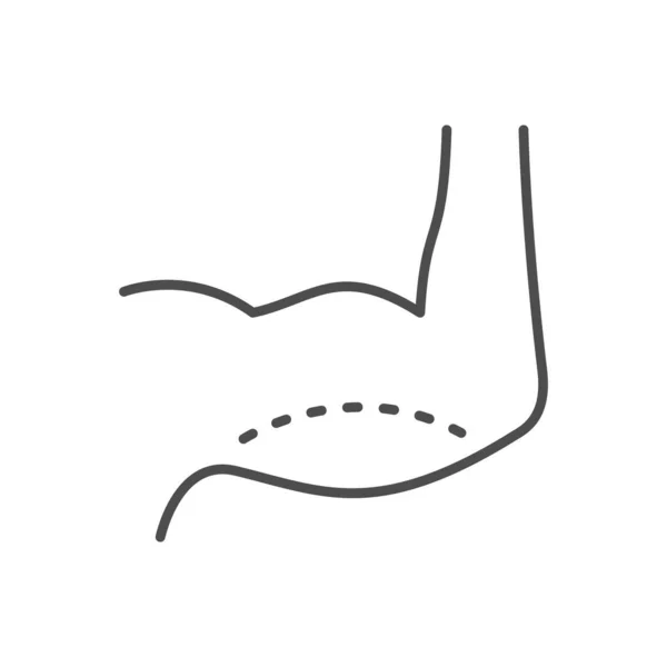 Antebraço ícone de linha de elevação da pele —  Vetores de Stock