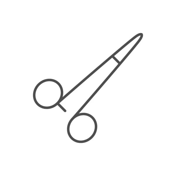 Surgical scissors line outline icon — 스톡 벡터