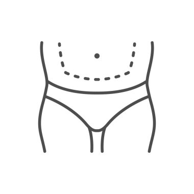 Liposuction prosedür satırı ana hatları simgesi