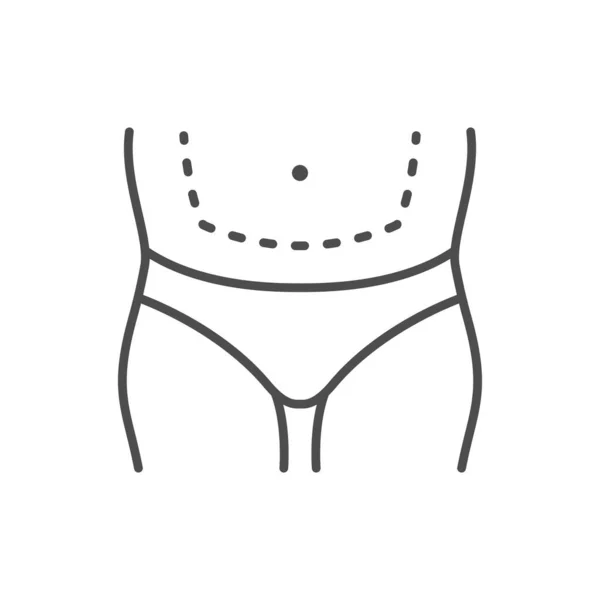 Liposuction procedure line outline icon — стоковый вектор