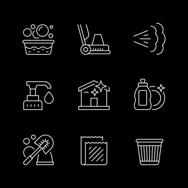 Definir ícones de linha de limpeza —  Vetores de Stock