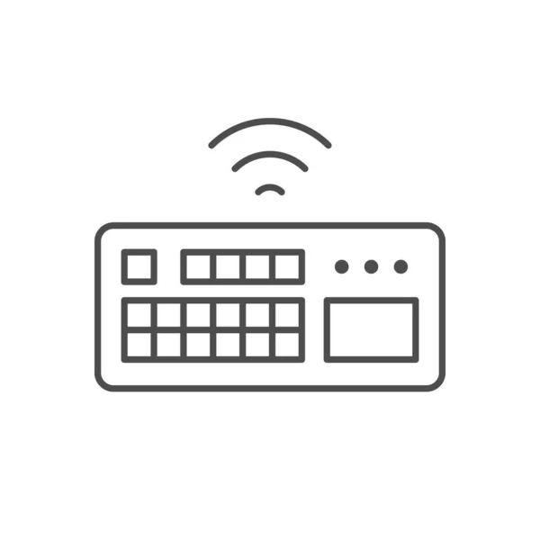Wireless keyboard line outline icon — Stockvektor