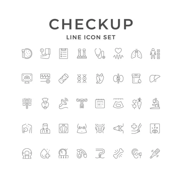 Set line icons of checkup — Stock Vector