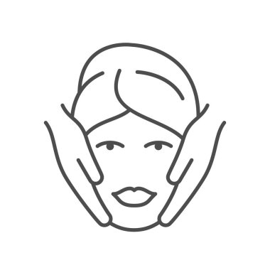 Yüz masajı çizgisi ana hatları simgesi