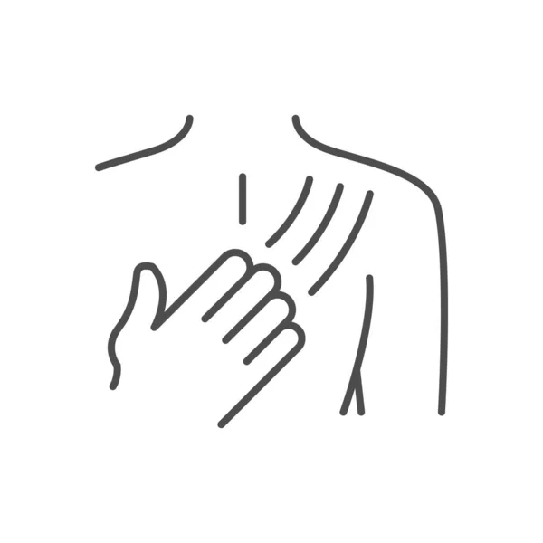 Línea de procedimiento de masaje esquema icono — Vector de stock