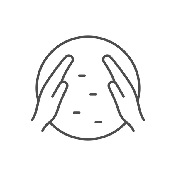 Hand bath line outline icon — Vetor de Stock