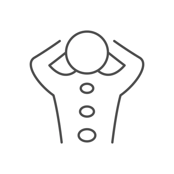 Stone massage line outline icon — Vetor de Stock