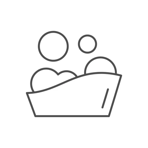Washing process line outline icon — стоковый вектор