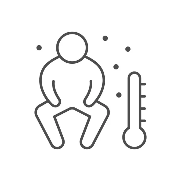 Person in Sauna skizziert Ikone — Stockvektor