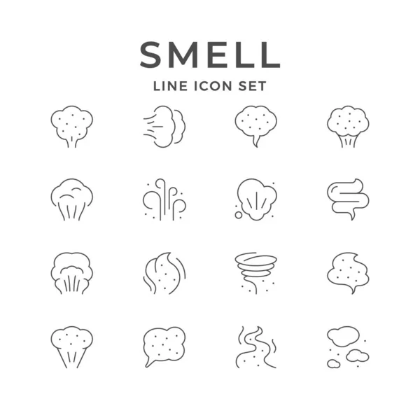 Установить линии значки запаха — стоковый вектор