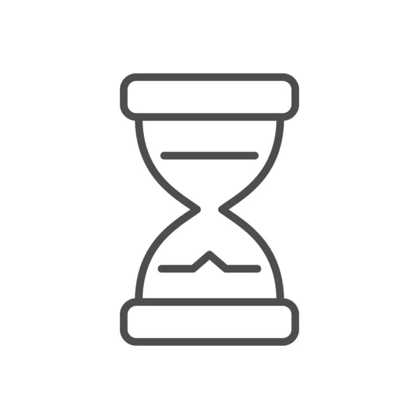 Icono de línea de reloj de arena o concepto de tiempo — Archivo Imágenes Vectoriales