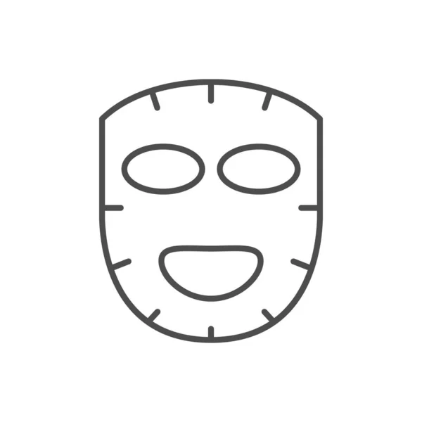 Kosmetologia Maska Linii Zarys Ikony Izolowane Białym Ilustracja Wektora — Wektor stockowy