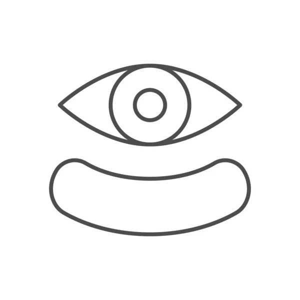 Unter Augenklappe Linie Symbol Isoliert Auf Weiß Vektorillustration — Stockvektor