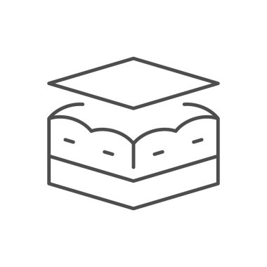 Deri şeması ana hatları simgesi beyaza izole edildi. Vektör illüstrasyonu