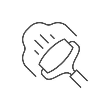 Güzellik yüz paten çizgisi ikonu beyazda izole edildi. Vektör illüstrasyonu